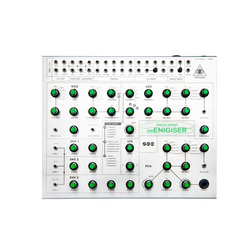 Ημι-αρθρωτό αναλογικό synthesizer swEnigiser, μπροστινό πάνελ
